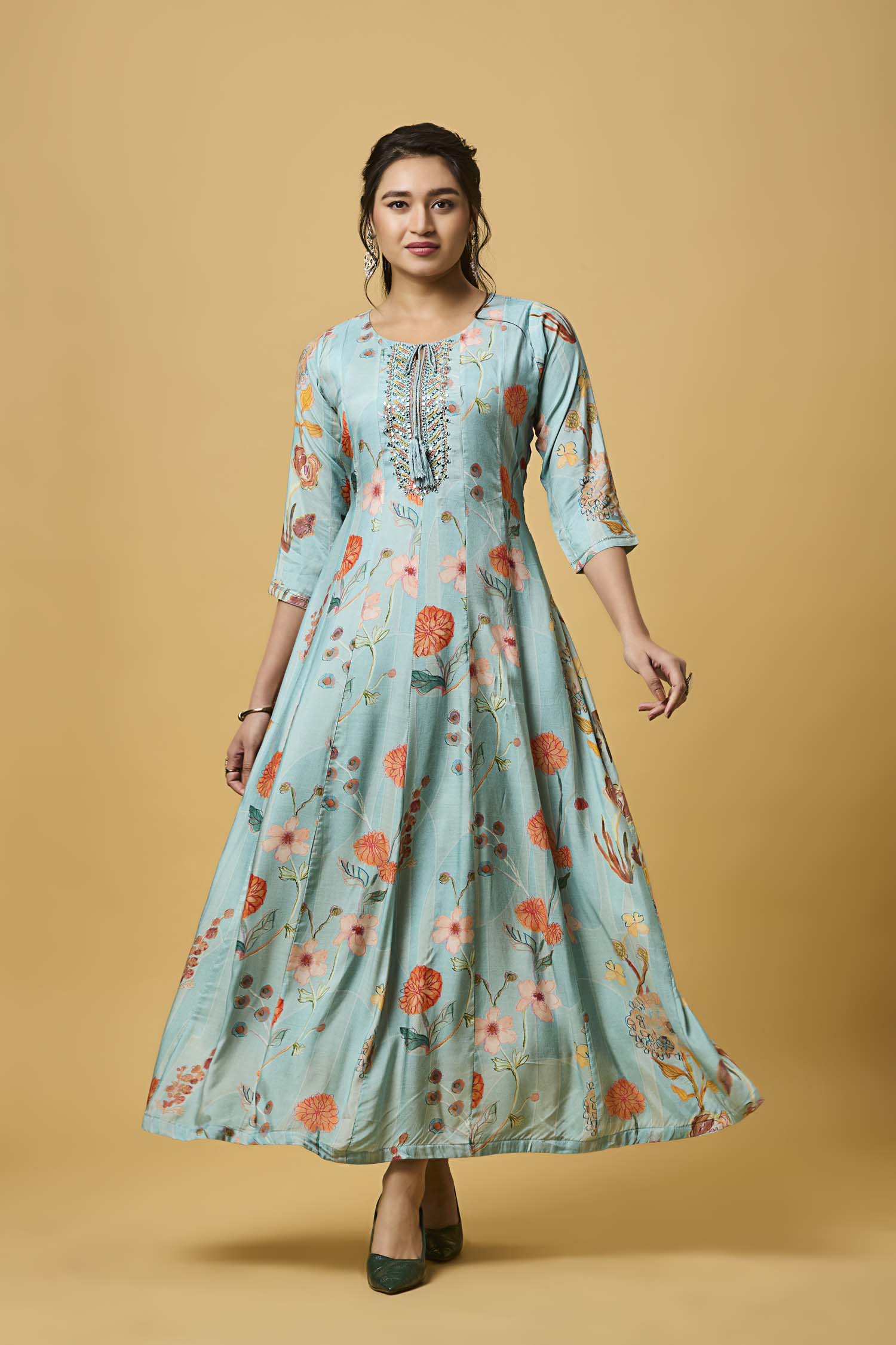 Light Blue Modal Long Dress