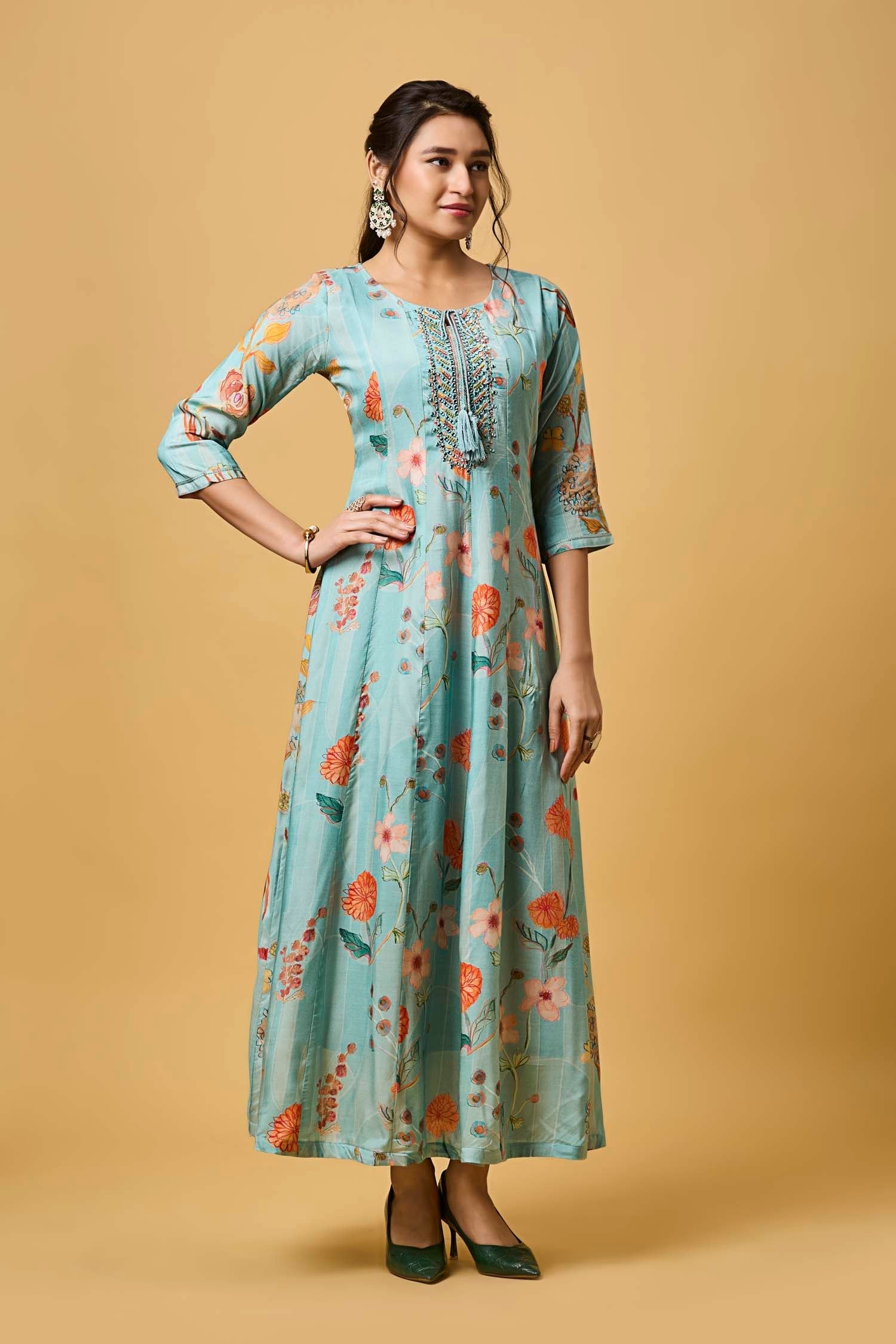 Light Blue Modal Long Dress