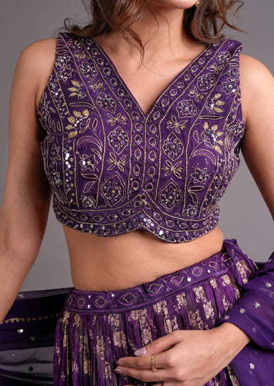 Purple Silk Lehenga