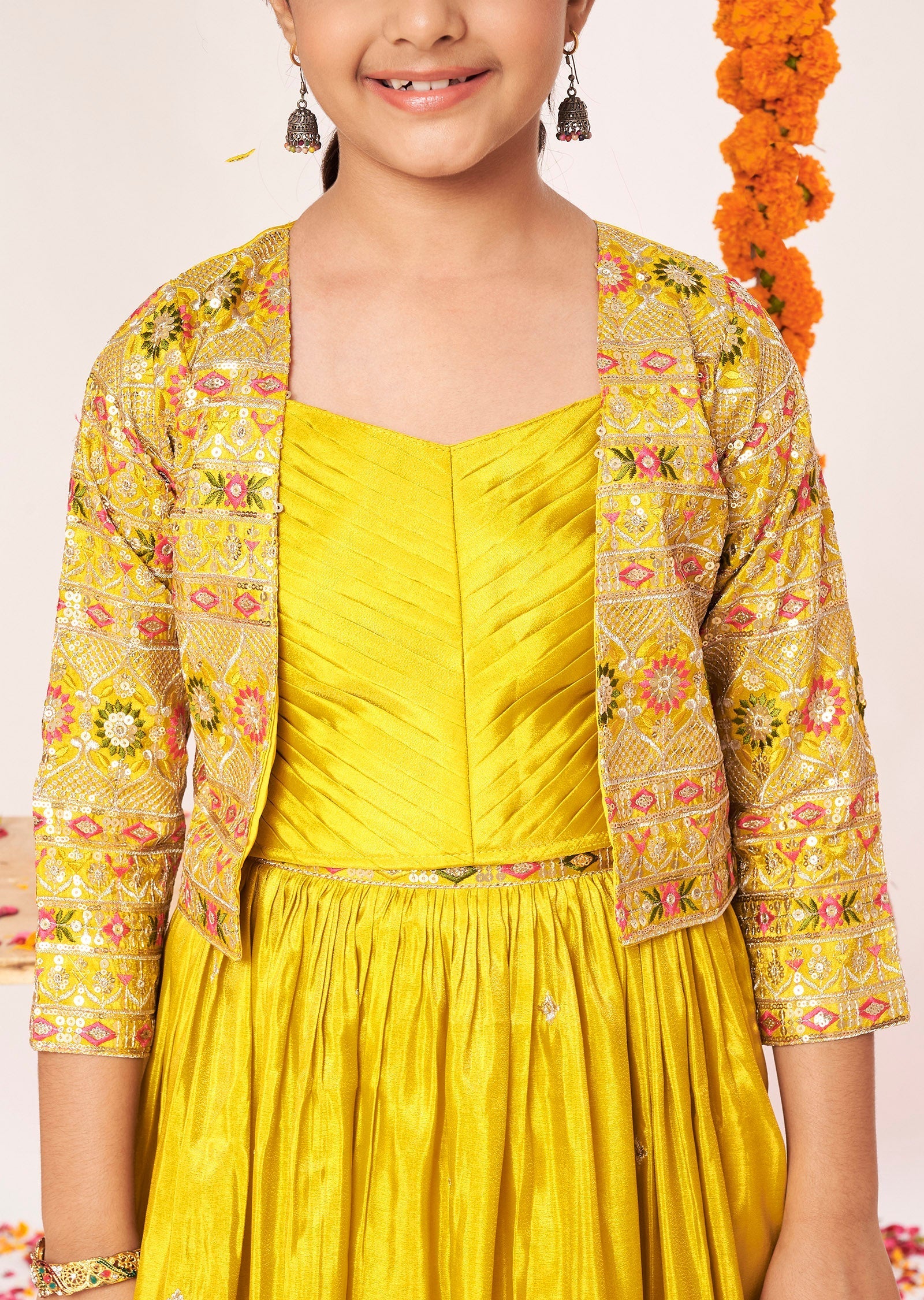 Yellow Tissue Lehenga