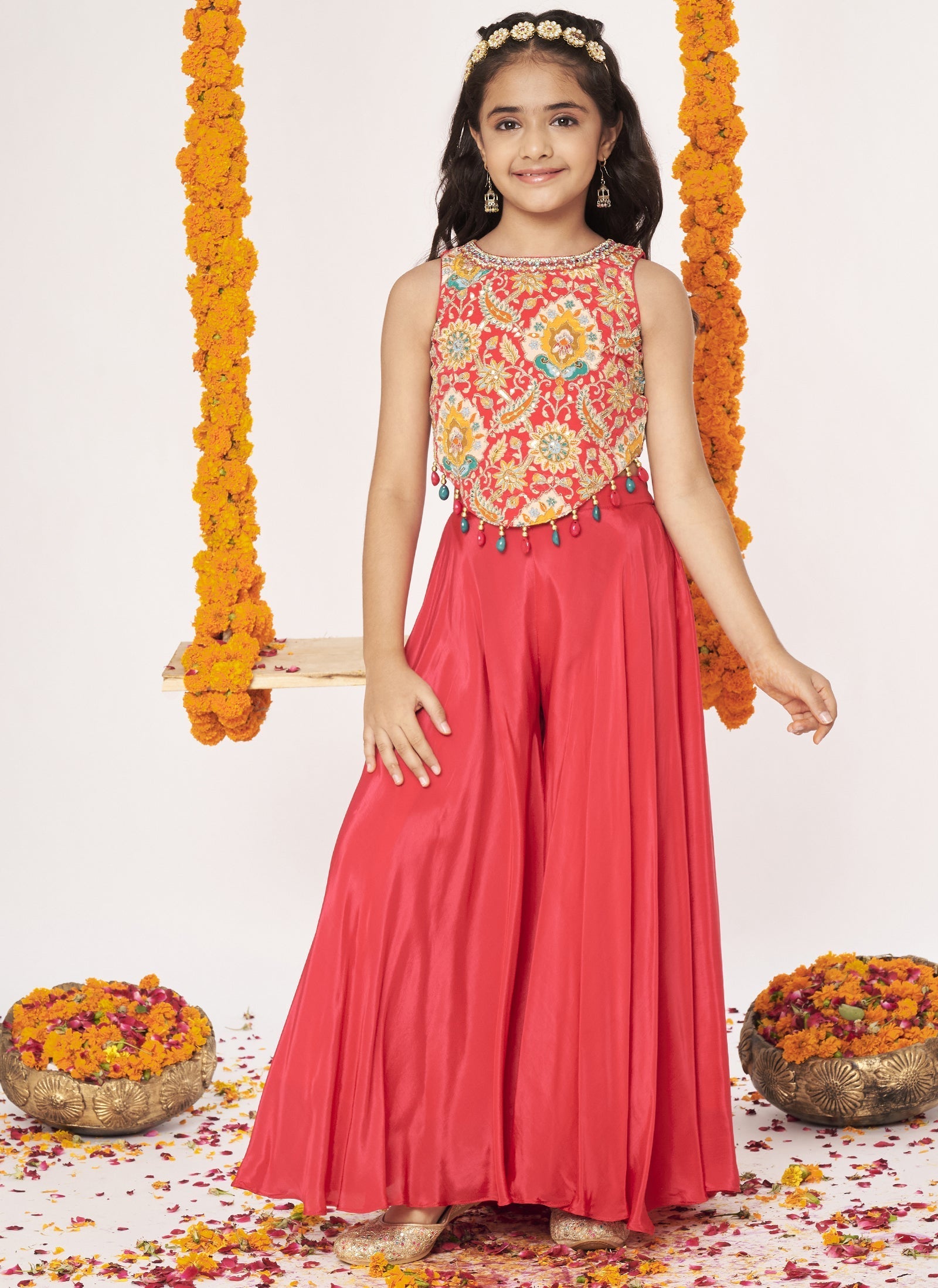 Rani Pink Crepe Gharara Set