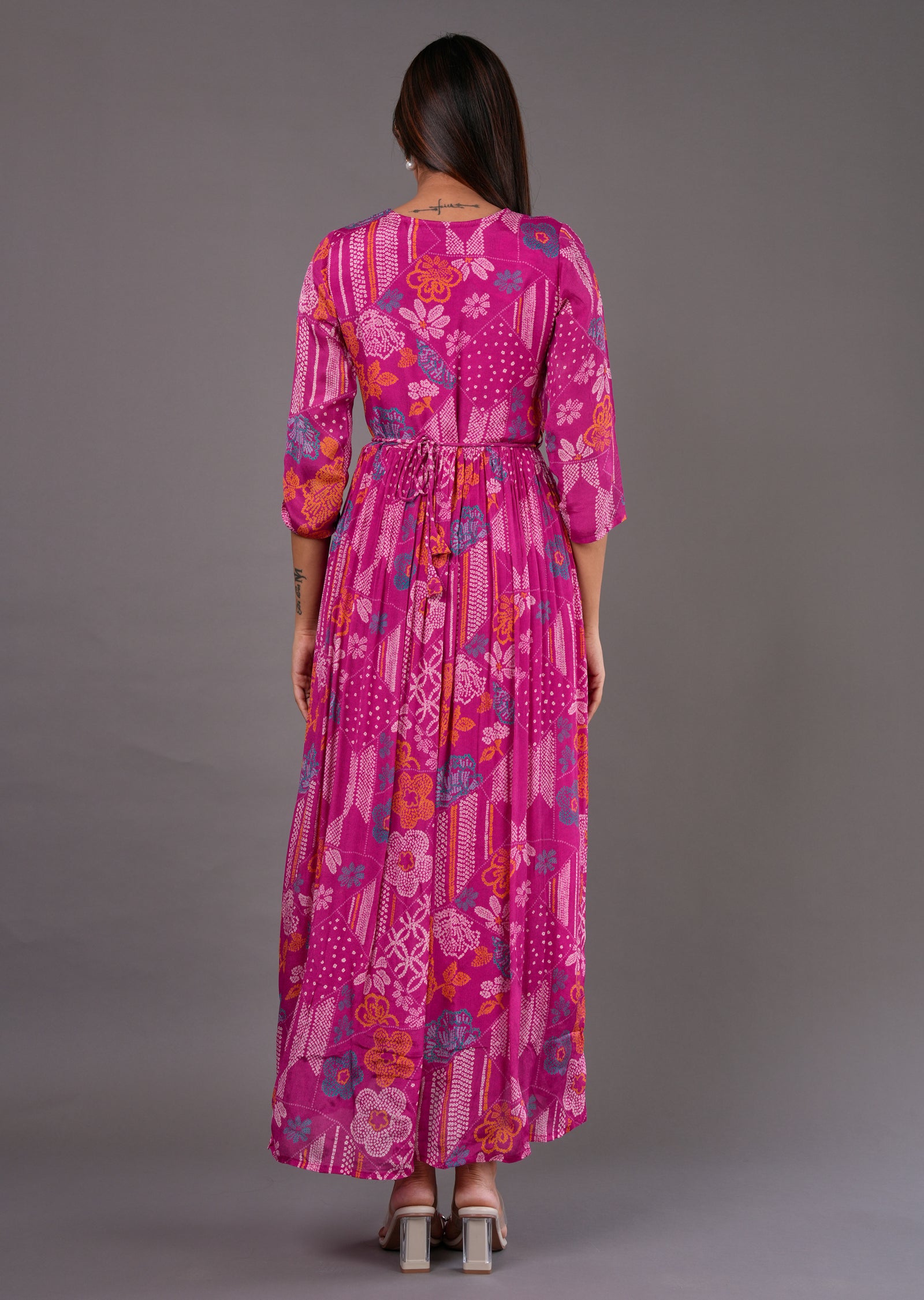 Rani Pink Chinnon Long Dress