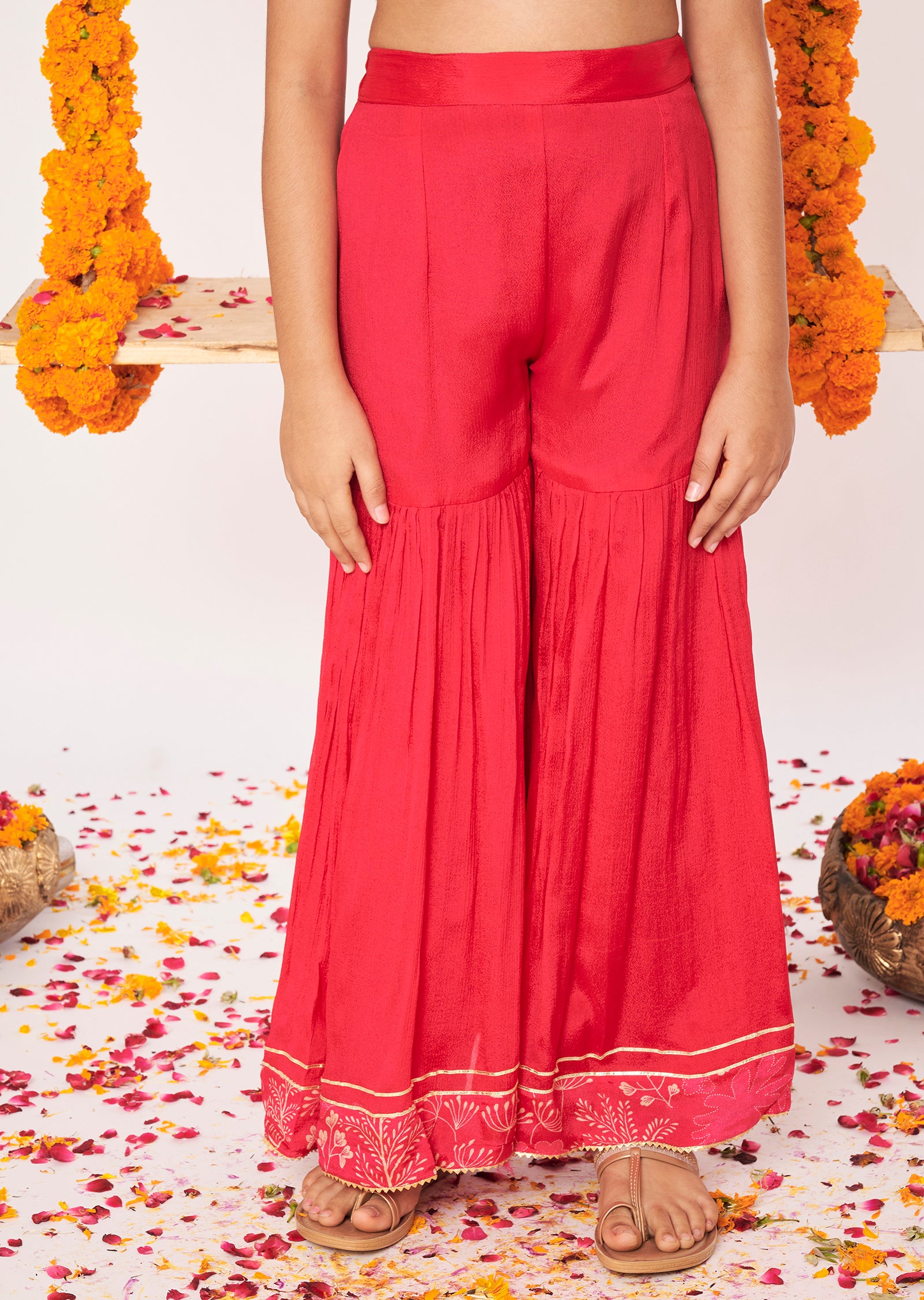 Rani Pink Chinnon Gharara Set