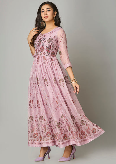 Onion Pink Chinnon Long Dress