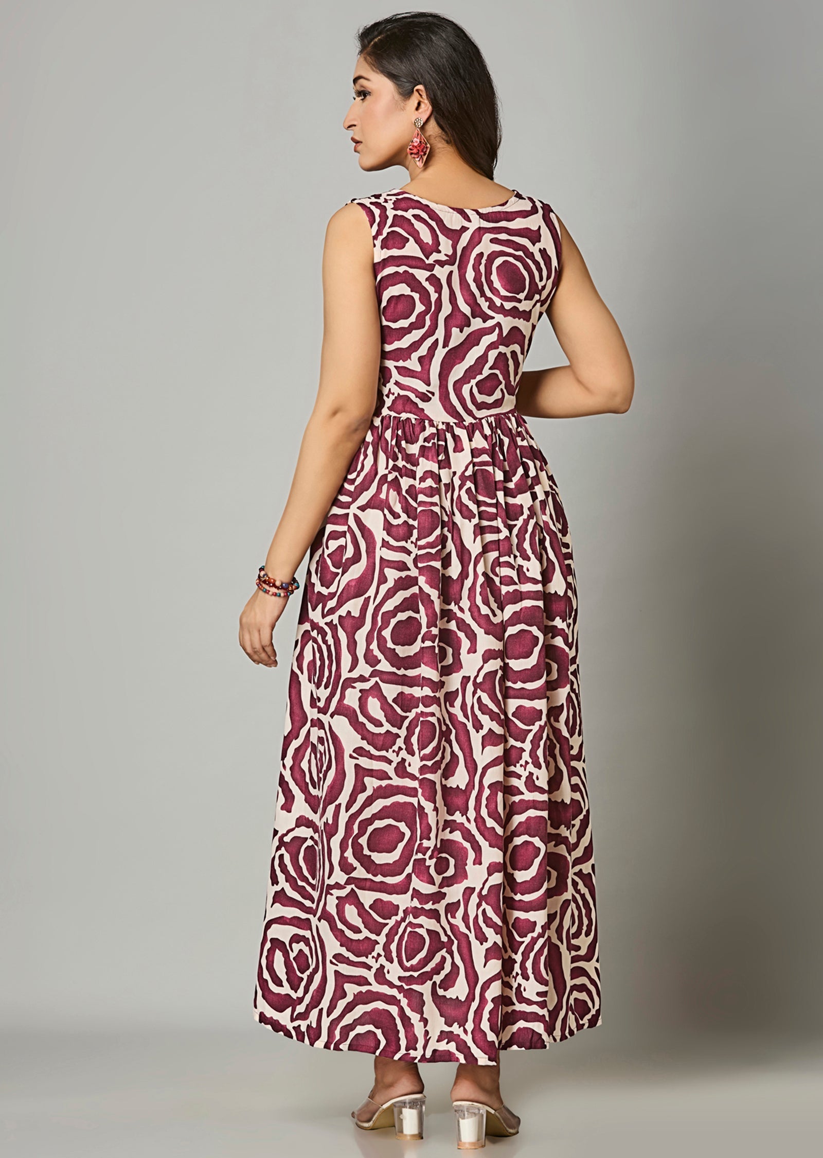 Magenta Cotton Long Dress