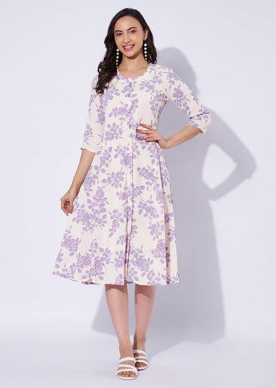 Lavender Polynesian Midi Dress