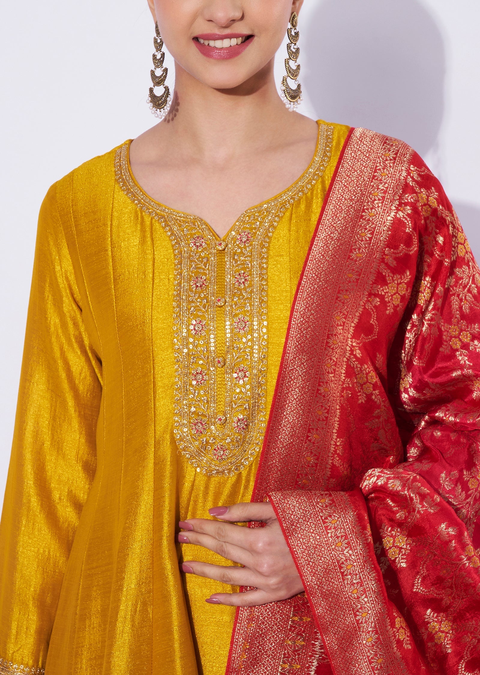 Yellow Georgette Anarkali Suit