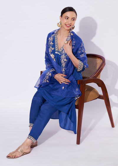Ink Blue Kurti Set