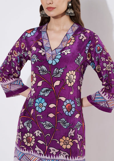 Purple Crepe Straight cut set