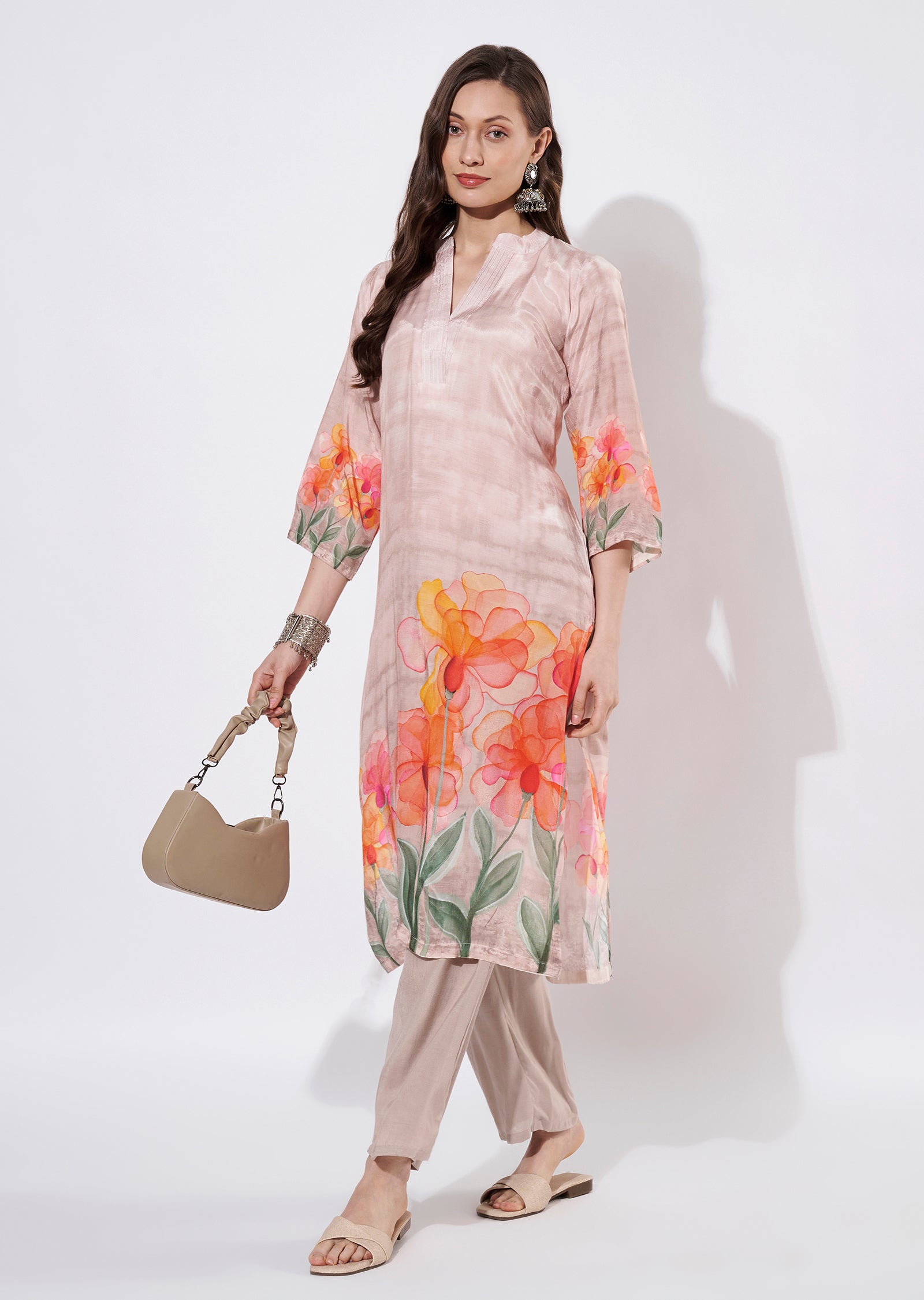 Peach Straight cut set