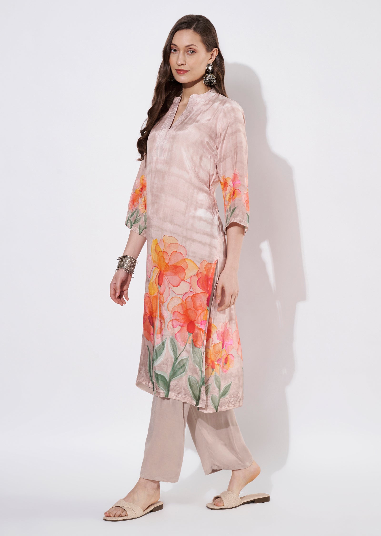 Peach Straight cut set