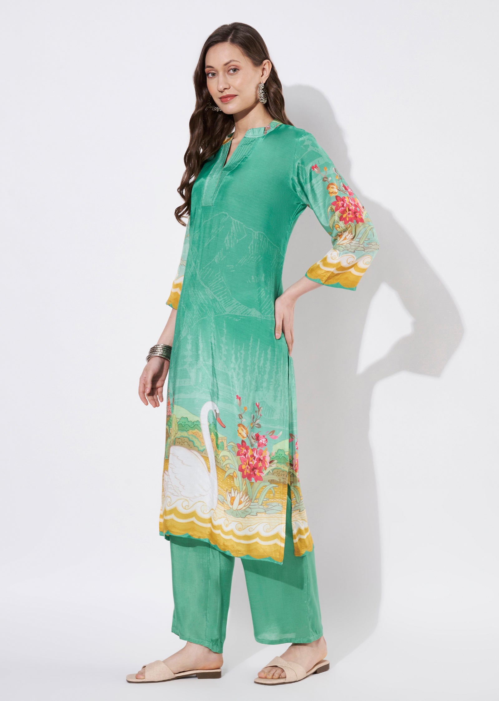 Green Straight cut set