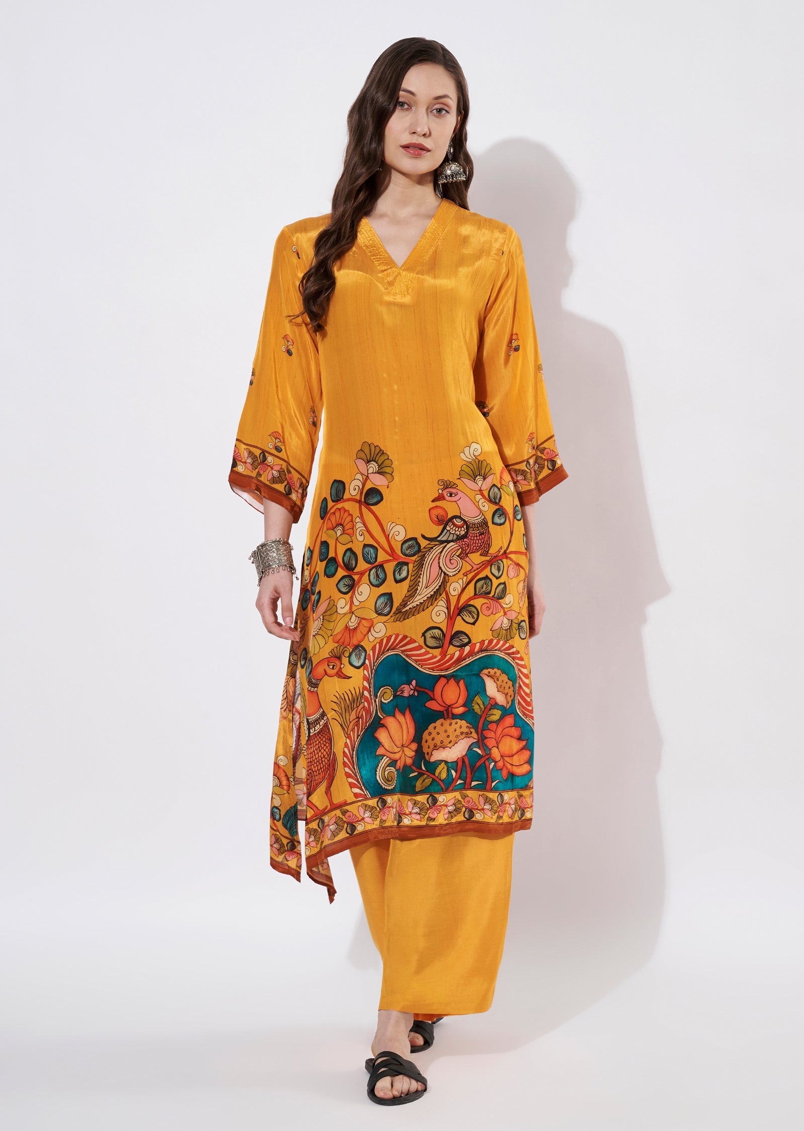 Mustard Crepe Straight cut set