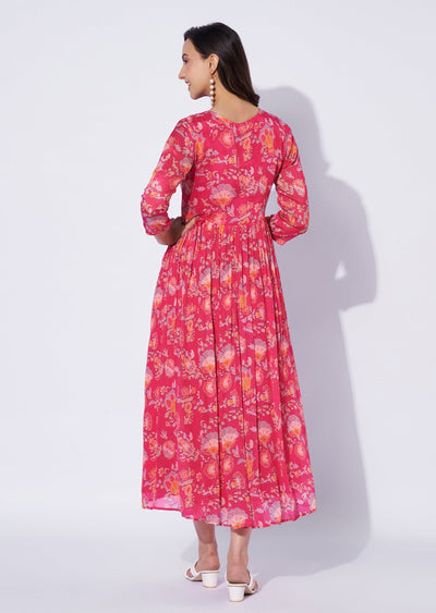 Rani Pink Chinnon Midi Dress