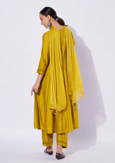 Mustard Gold Anarkali Suit