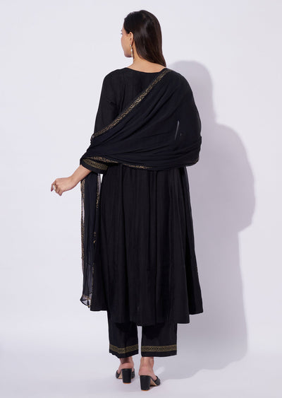 Black Gold Anarkali Suit