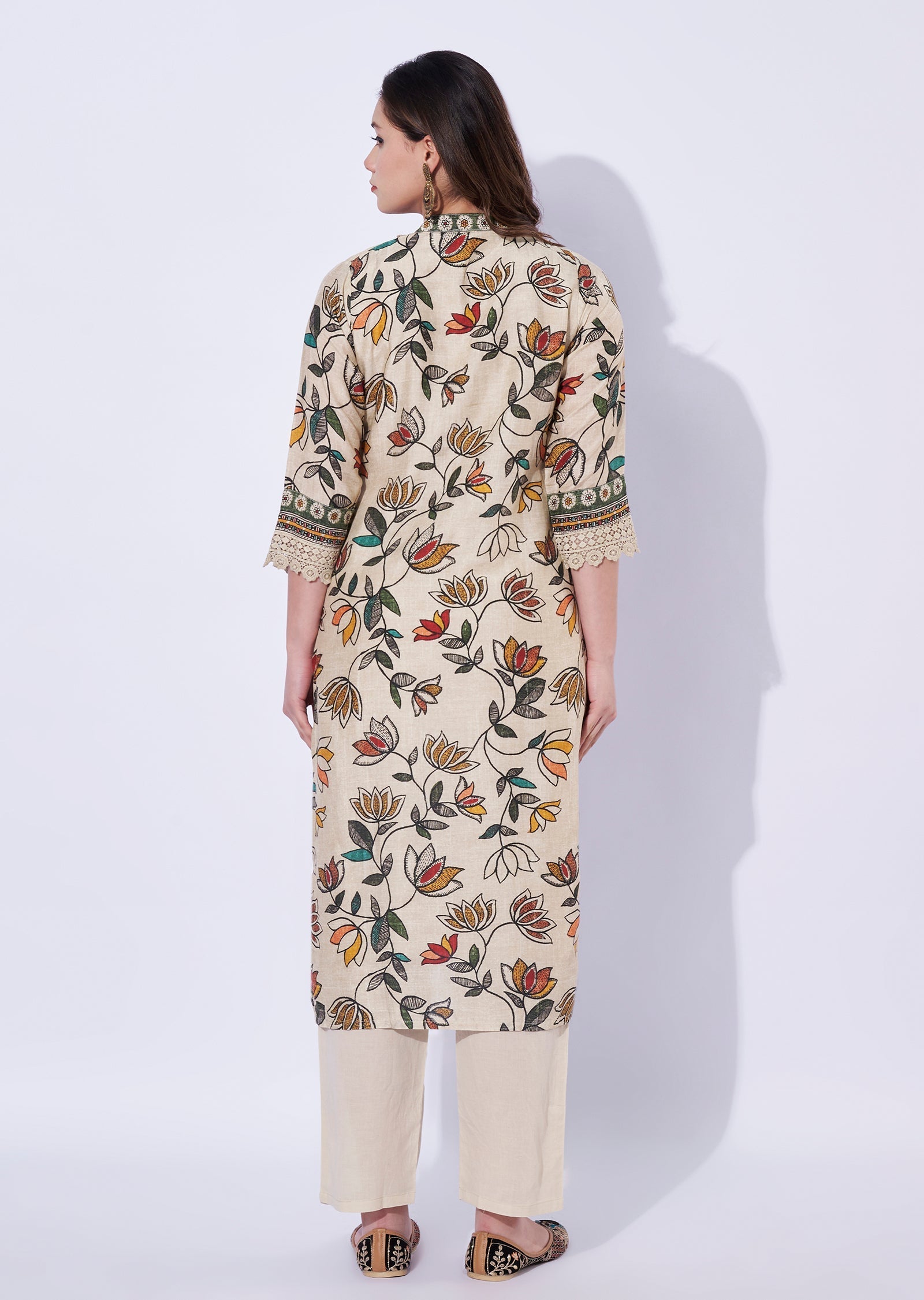 Biege Silk Kurti set