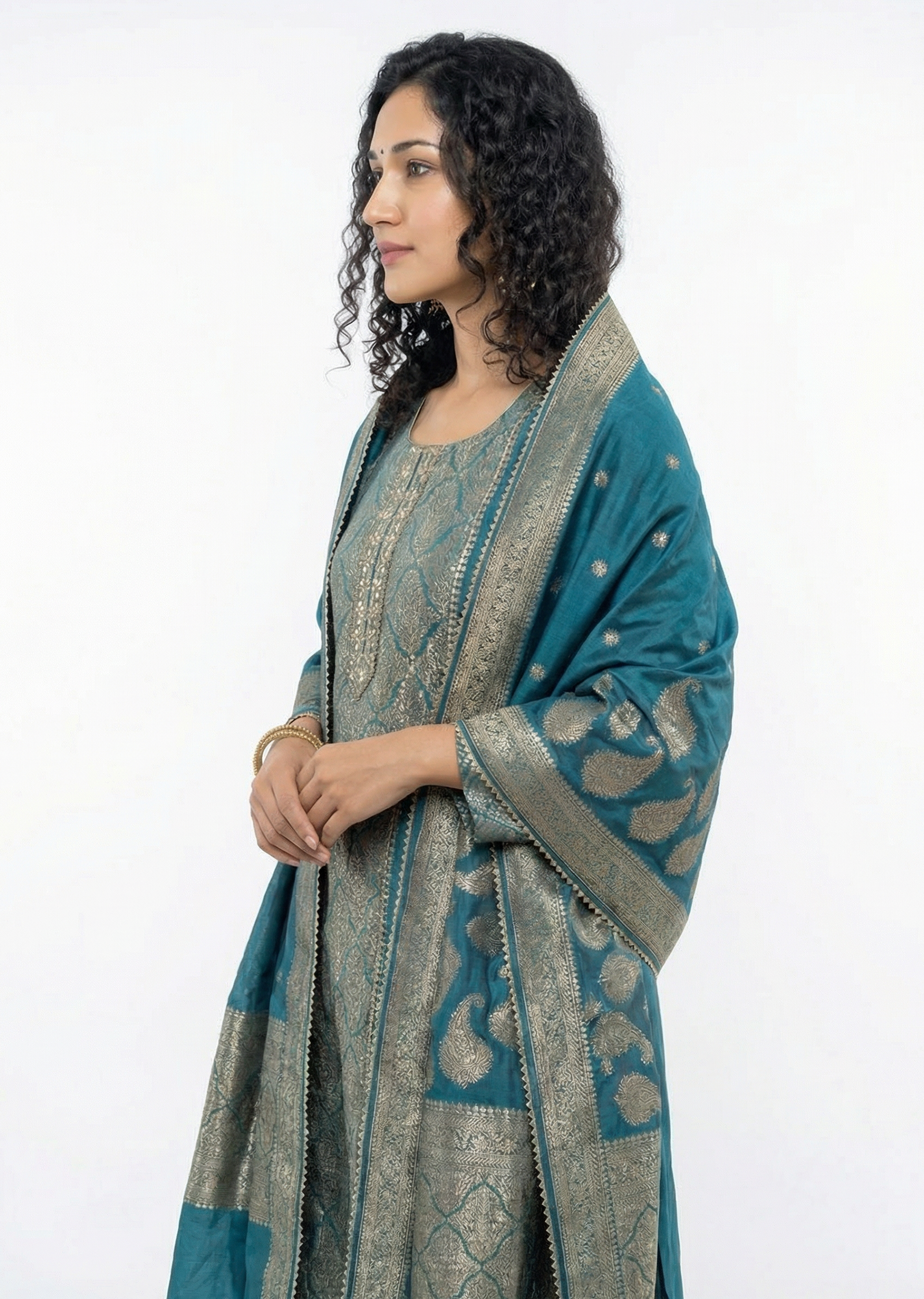 Rama Green Bananasi Straight-Cut Suit