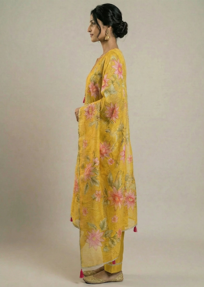 Yellow straight Cut Suit