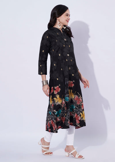 Black printed kurti