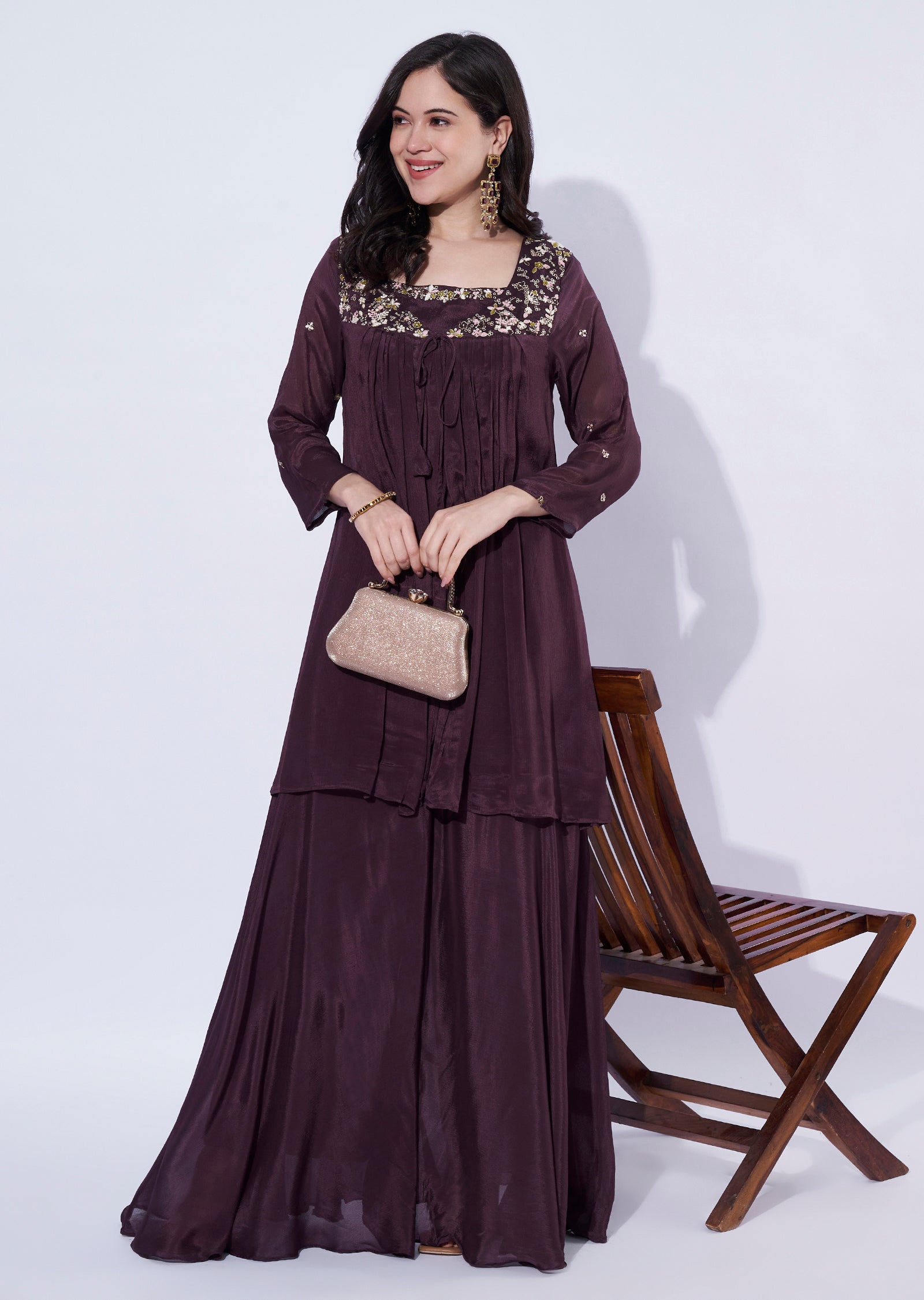 Brown Chinnon Co-ord Set