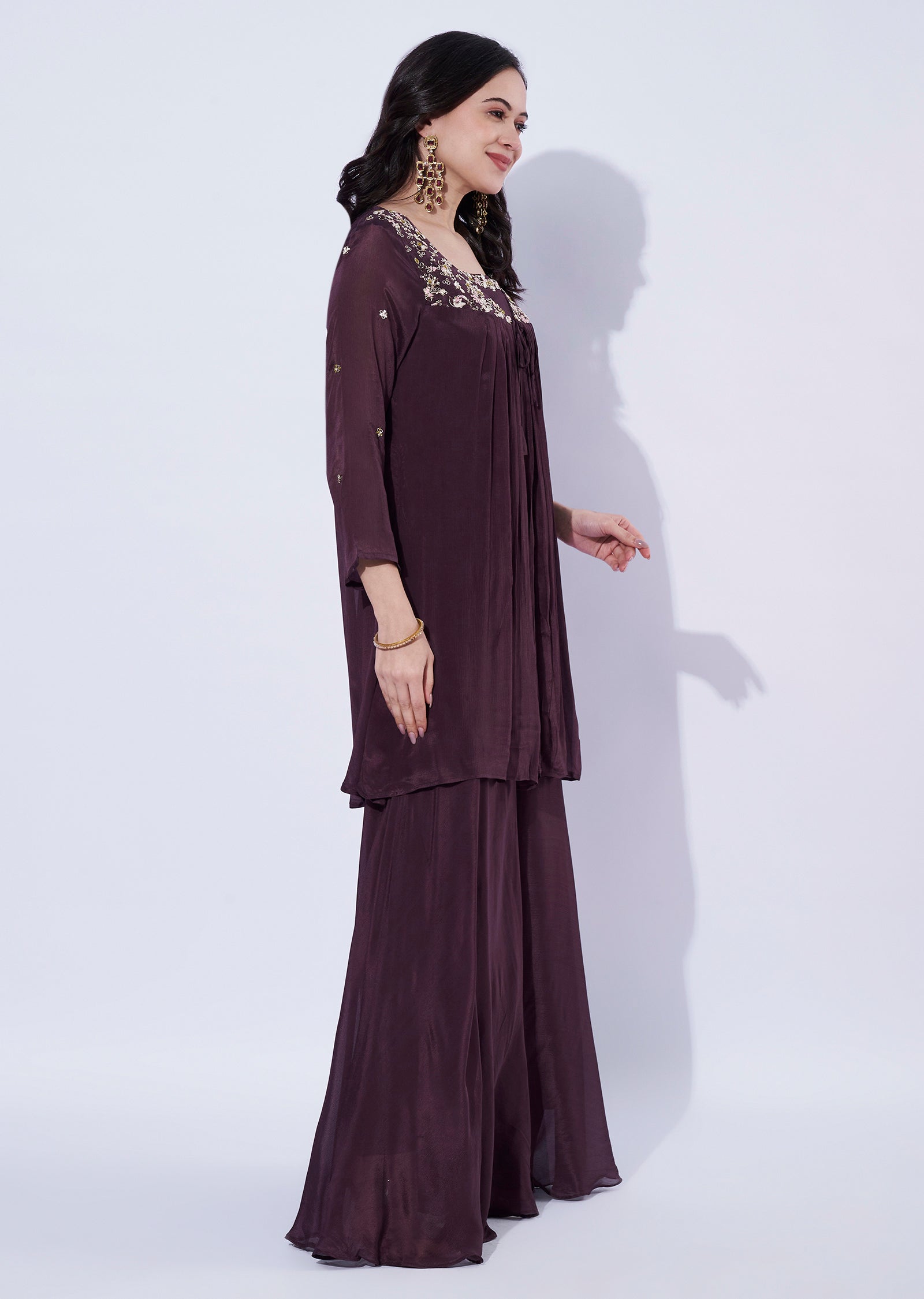 Brown Chinnon Co-ord Set