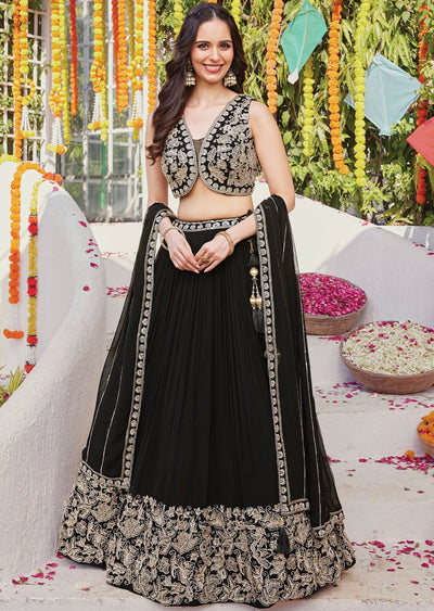 Black Organza lehenga