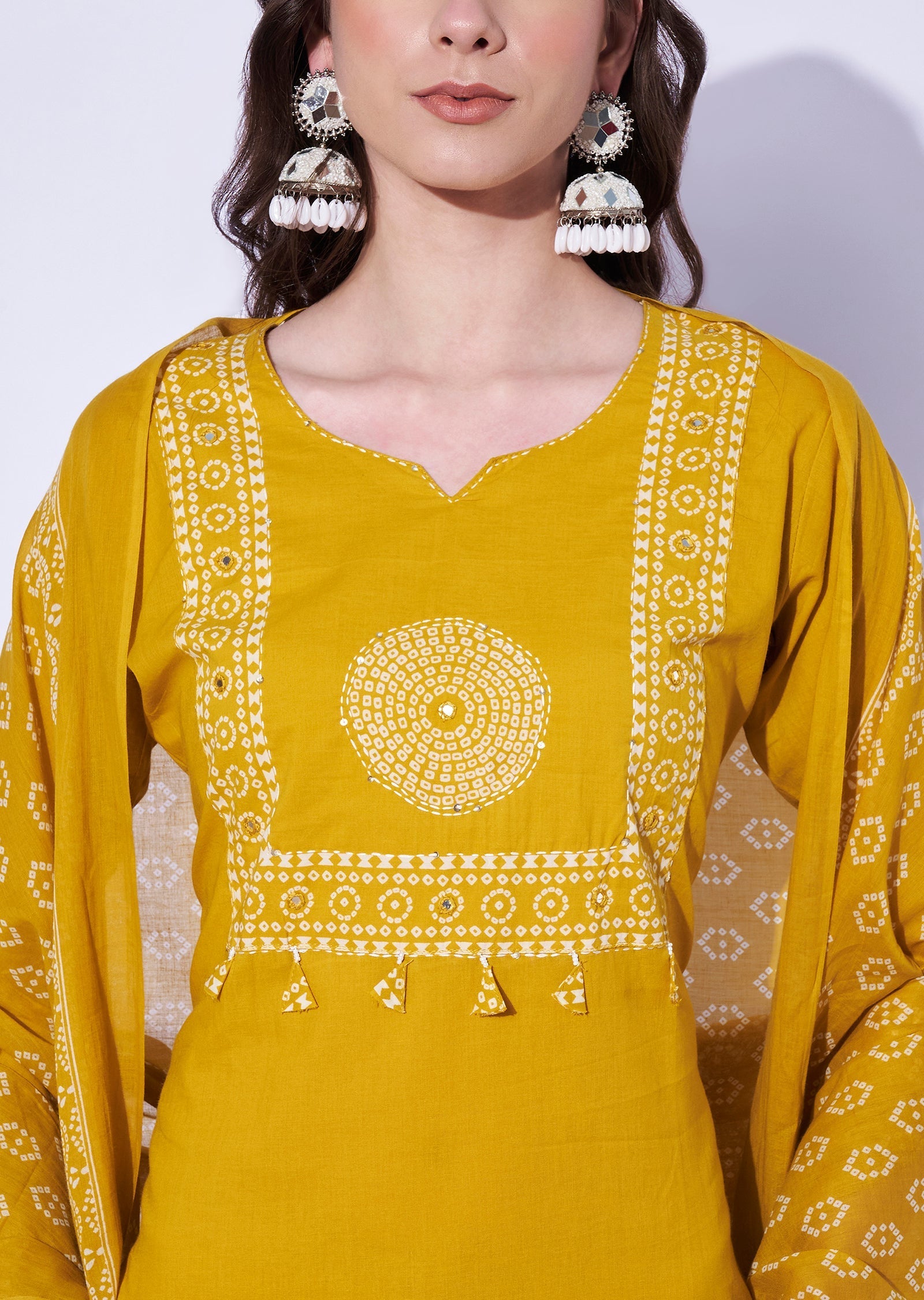 Yellow Cotton Straight Cut Set