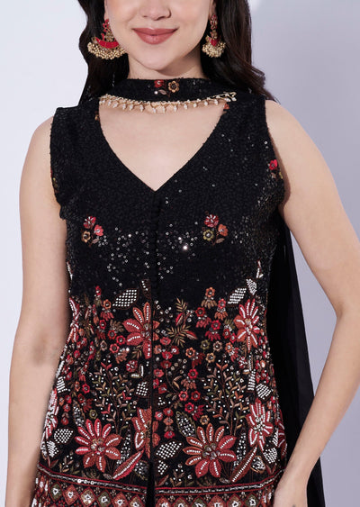 Black Organza Palazzo Set