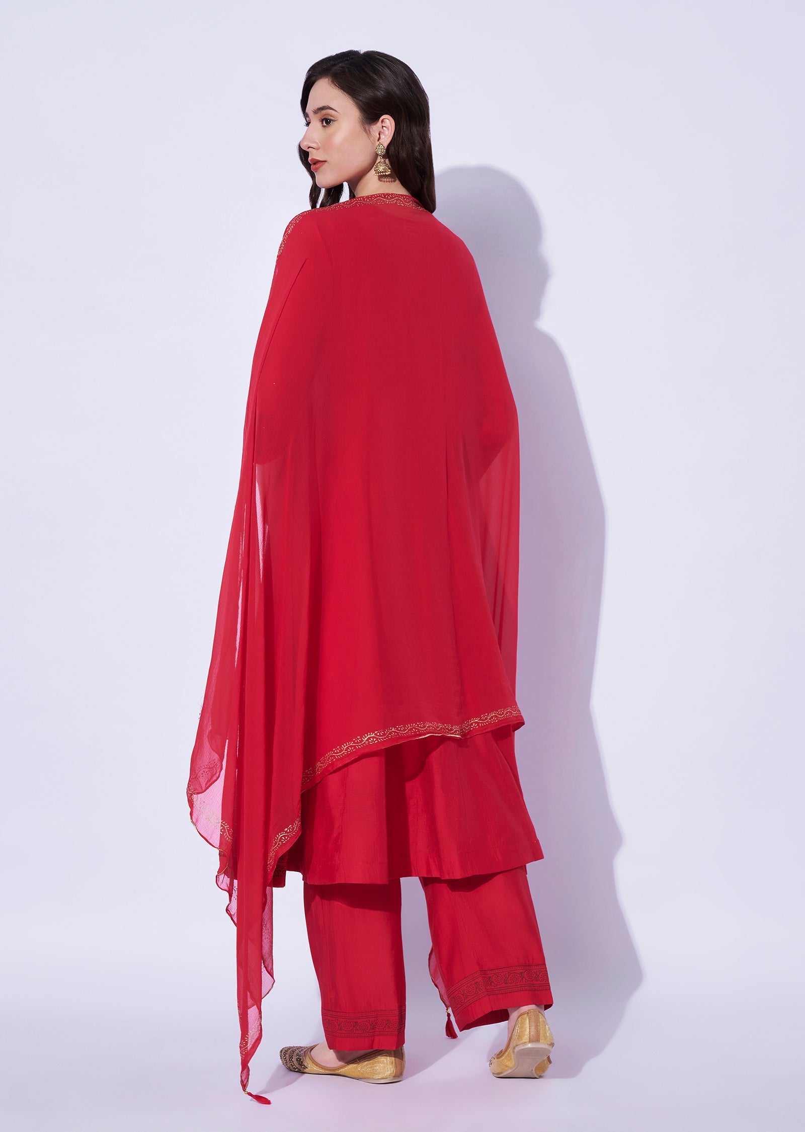 Rani Pink Dola Silk Anarkali