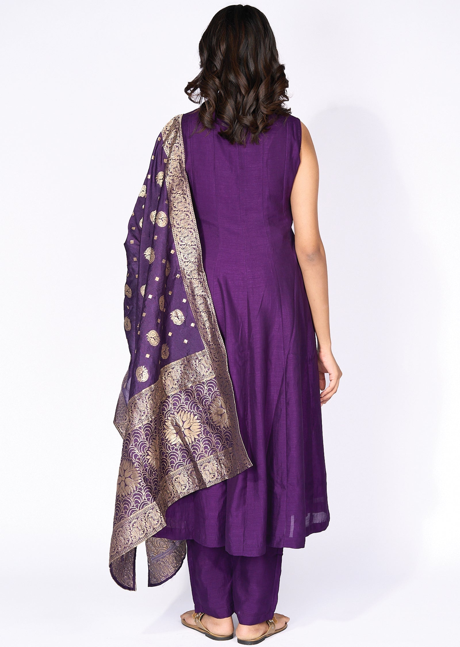 Purple Silk Anarkali