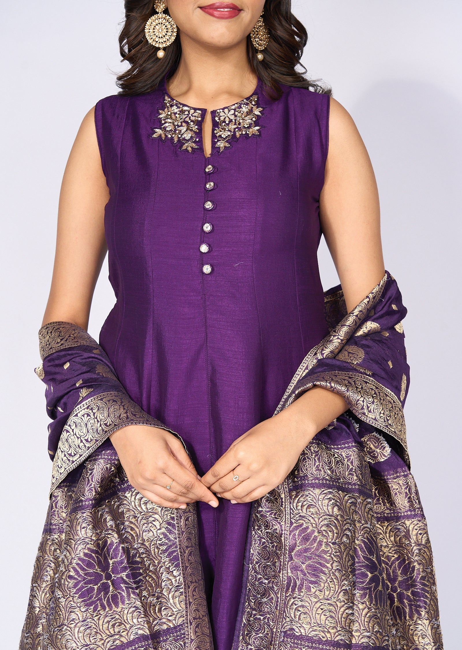 Purple Silk Anarkali