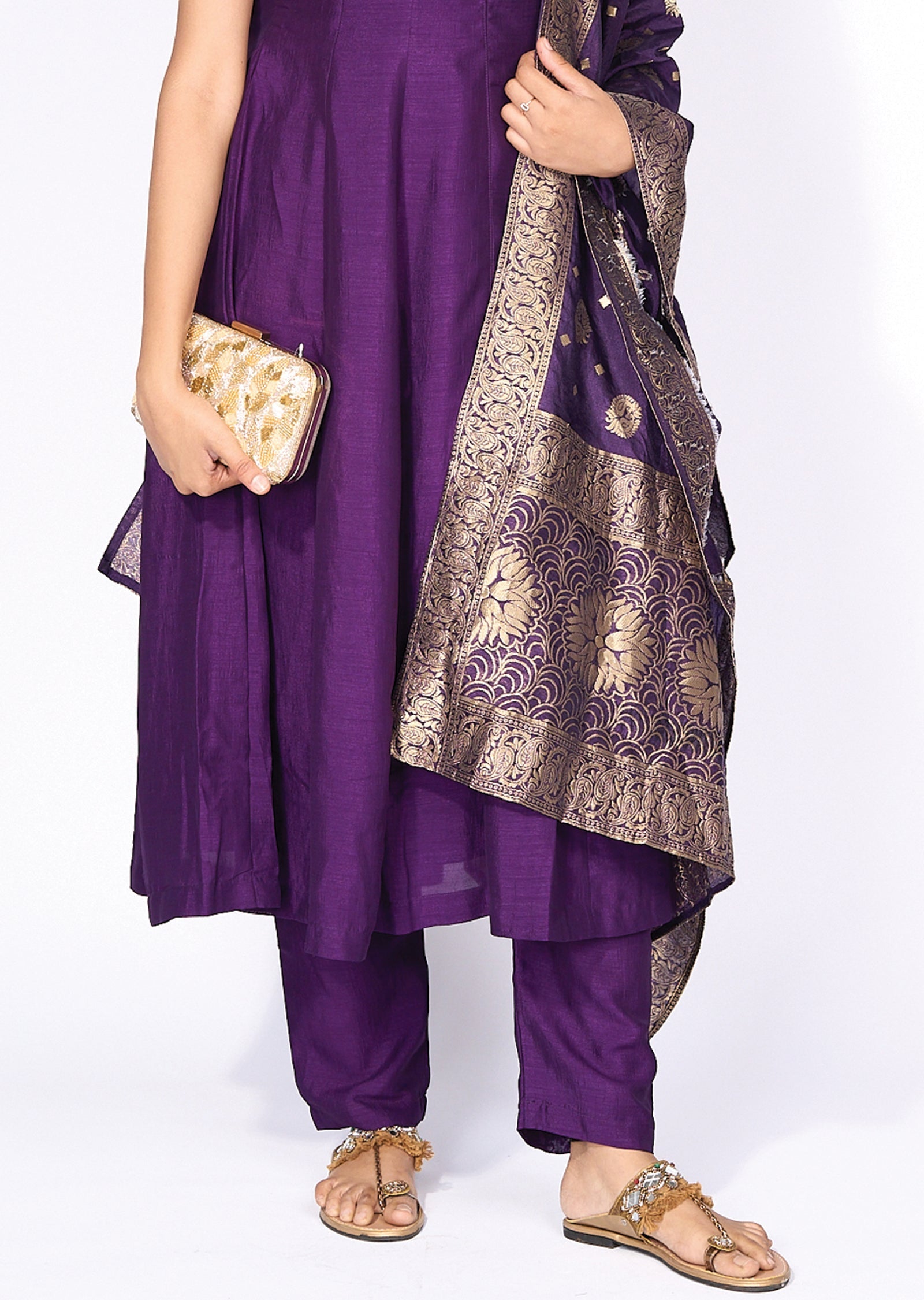 Purple Silk Anarkali
