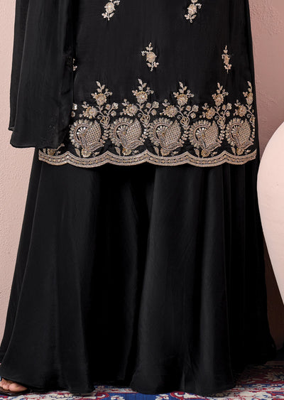 Black Chinnon Sharara set