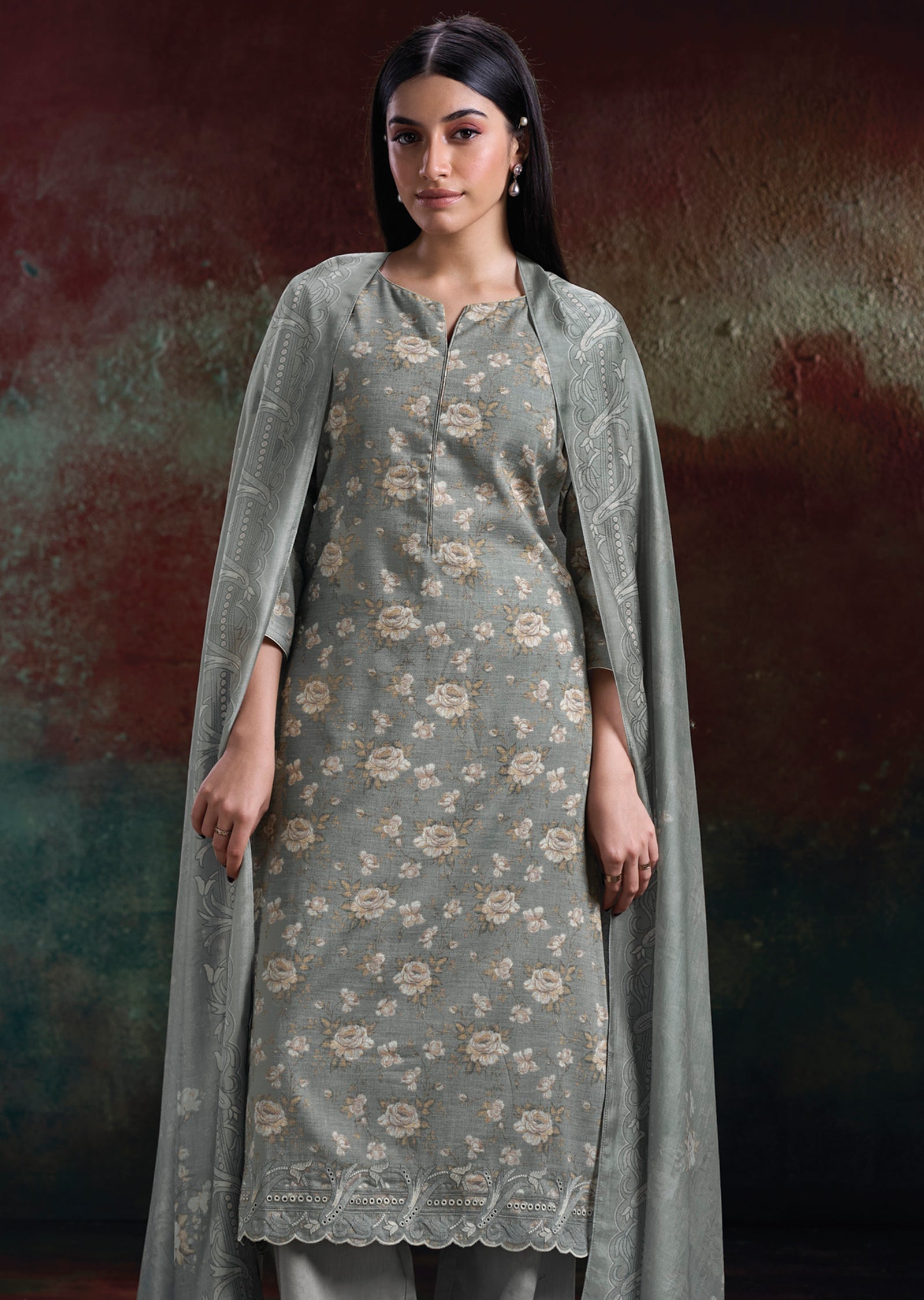 Blue Linen Cotton Straight cut Suit