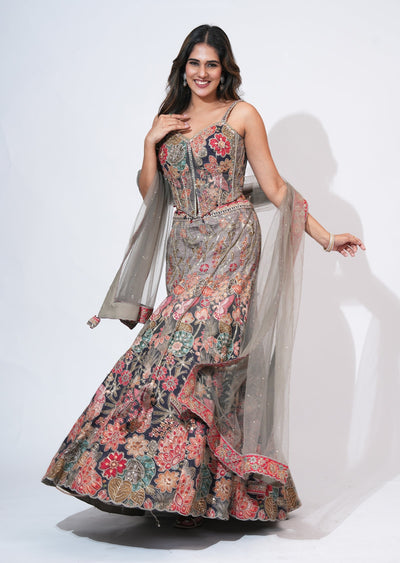 Mouse Silk Lehenga Set