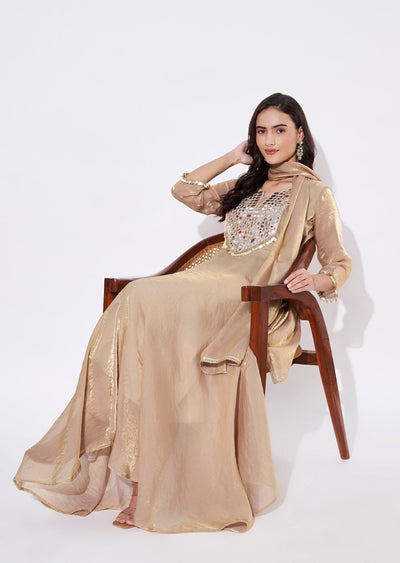 Beige Anarkali Suit