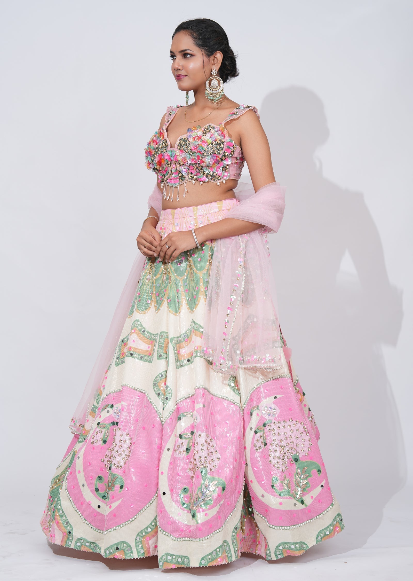 Multi Georgette Lehenga Set