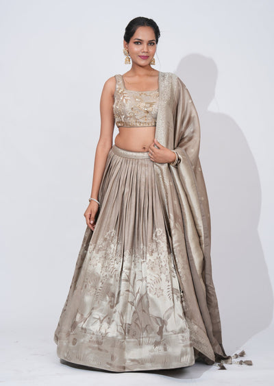 Mouse Tissue Lehenga Set