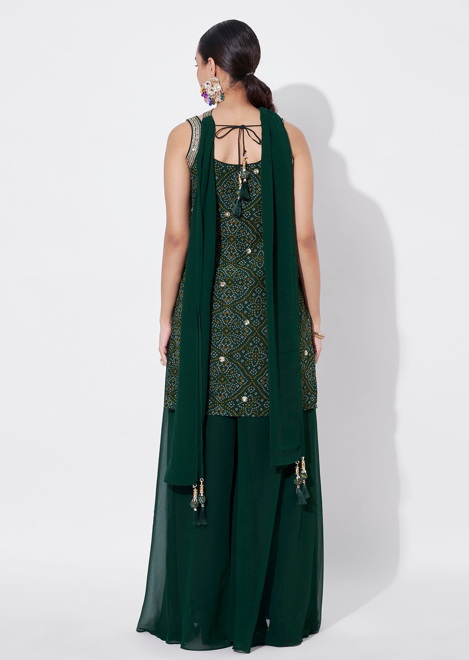 Green Georgette Sharara Set