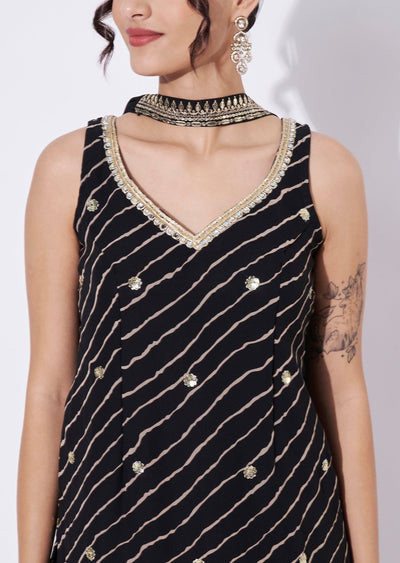 Black Georgette Sharara Set