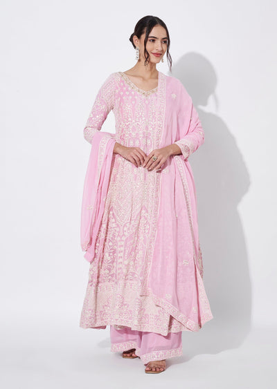 Light Pink Georgette Anarkali Suit