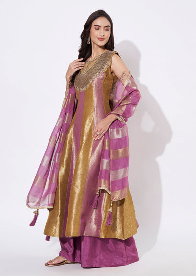 Wine Silk Anarkali Suit
