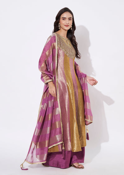 Wine Silk Anarkali Suit