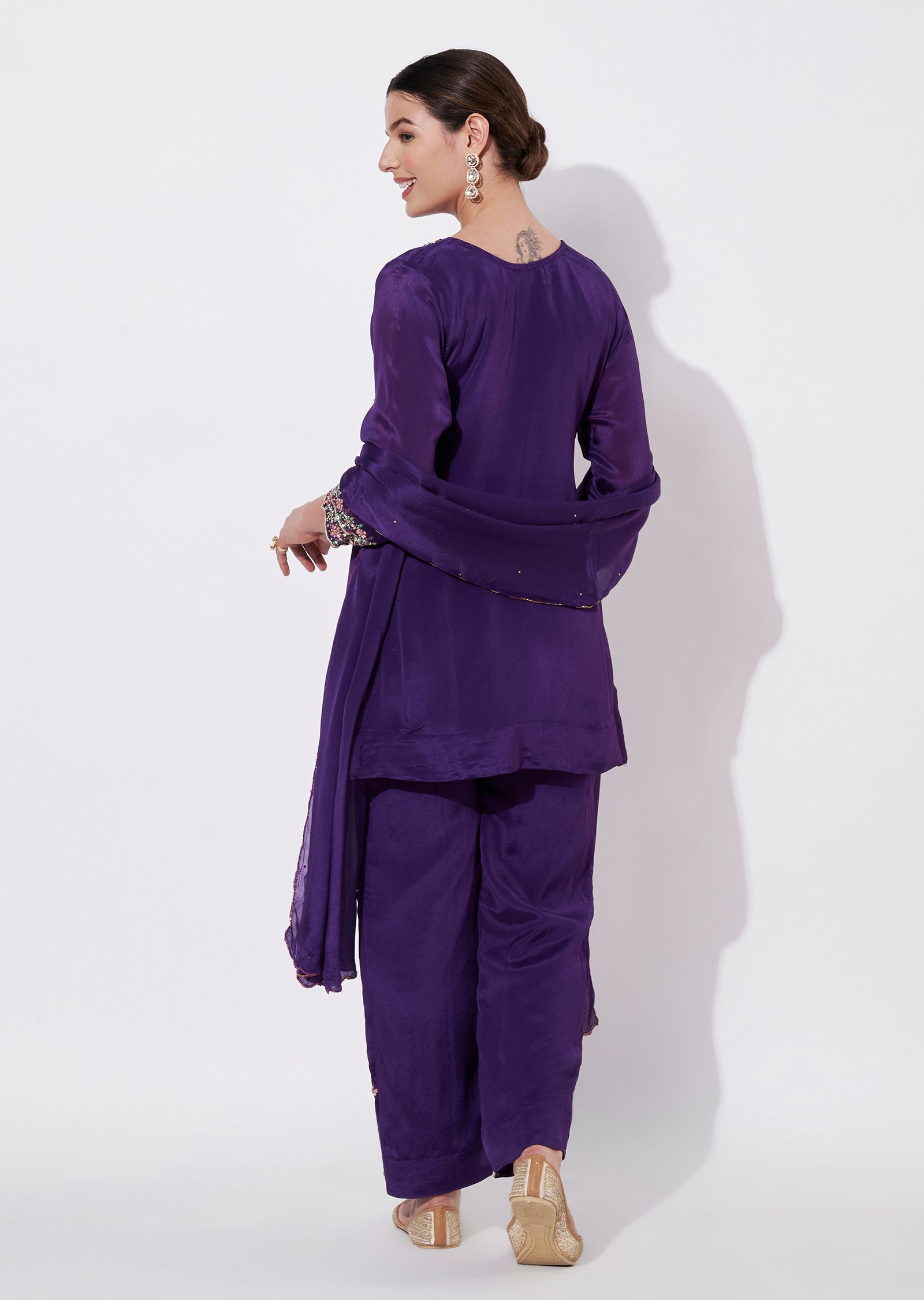 Purple Chinnon Straight cut suit