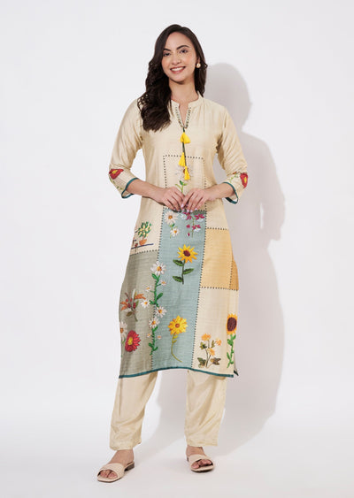 Beige Gold Kurti set