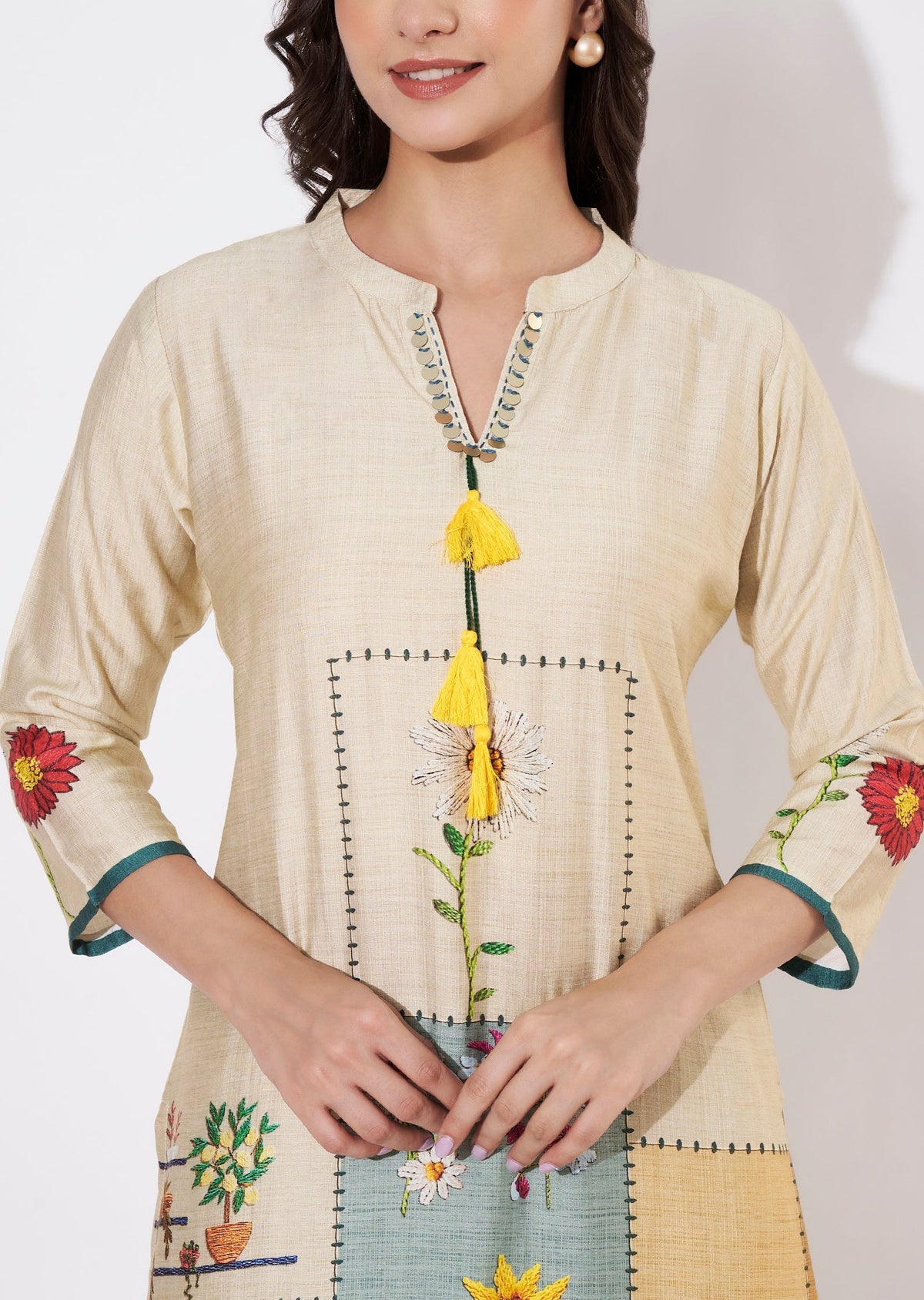 Beige Gold Kurti set