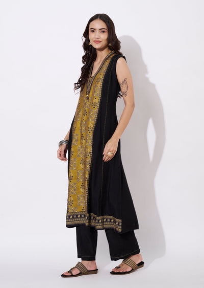 Black Gold Kurti Set