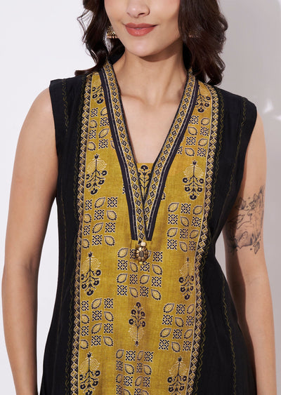 Black Gold Kurti Set