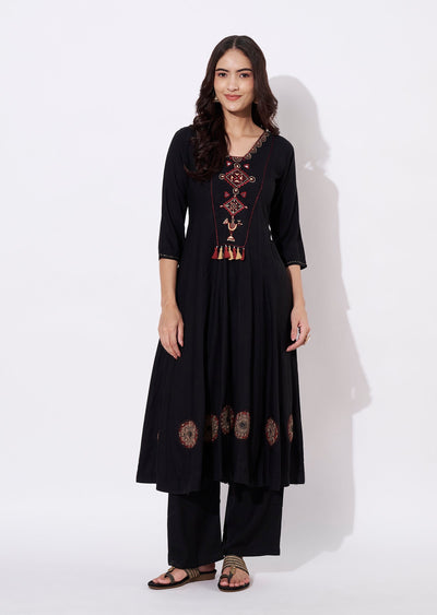 Black Reyon Anarkali Suit